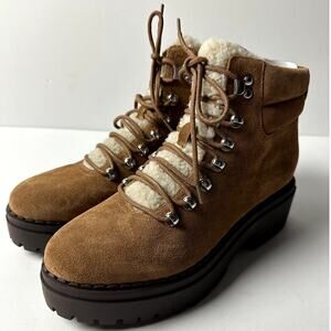 Marc Fisher NWT Nairy Hiking Boot Medium Brown Lug Sole Women Size 8M Outdoor